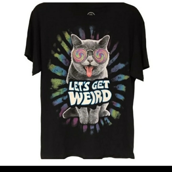Dom Other - Let's Get Weird Kitty Cat Black Graphic Tee